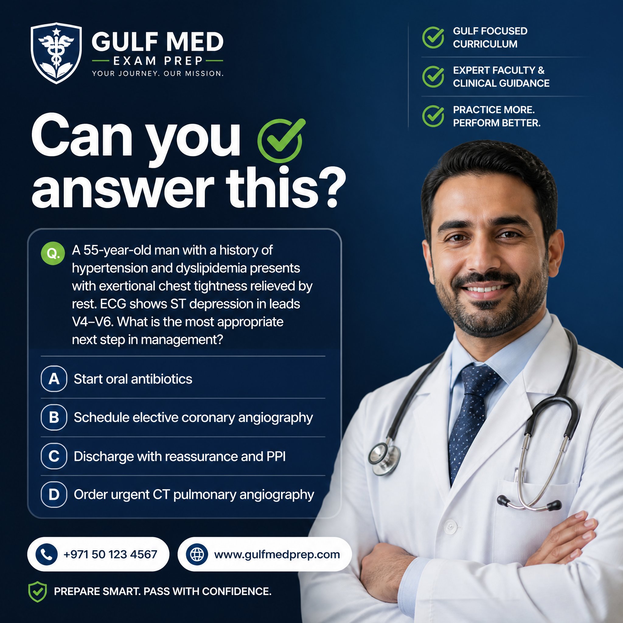 A professional social media post for a Gulf medical licensin