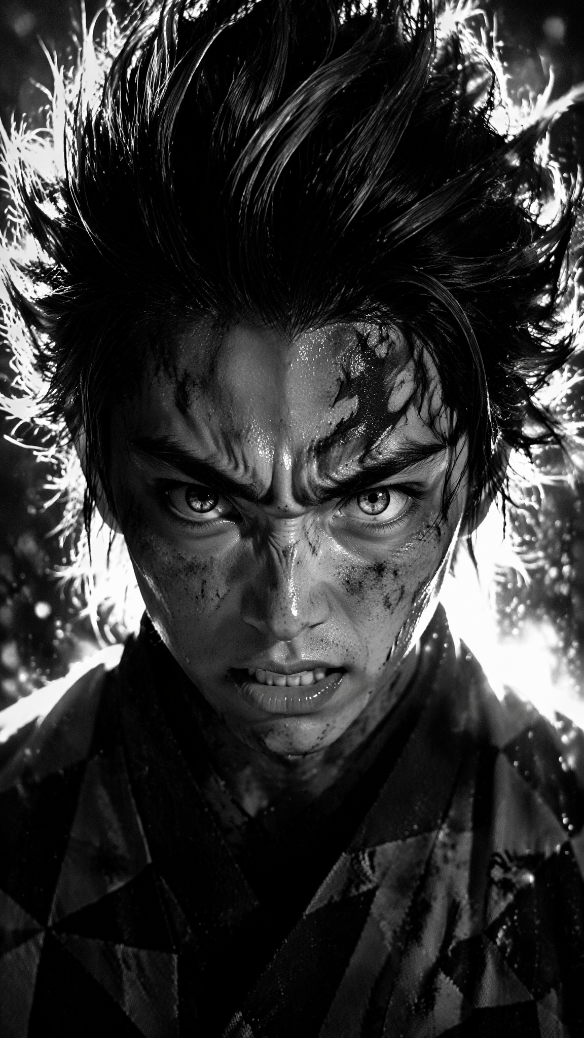 Subject and Action
Extreme close-up portrait of a young male