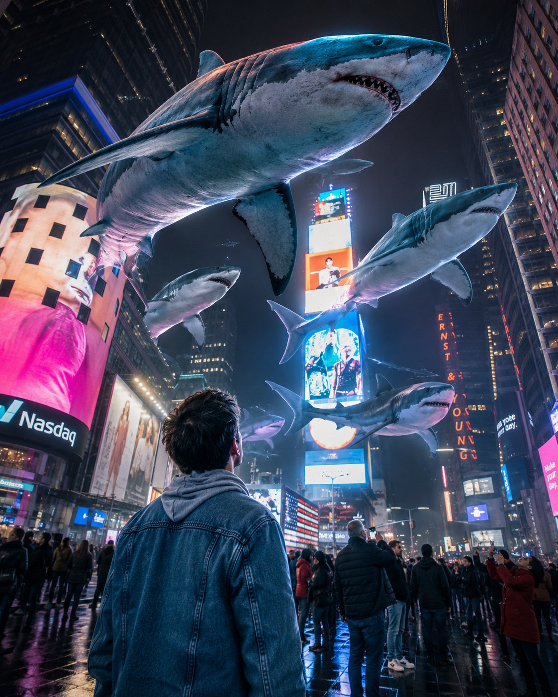 {
  "title": "Sky Ocean Over Times Square",
  "prompt": "Mas