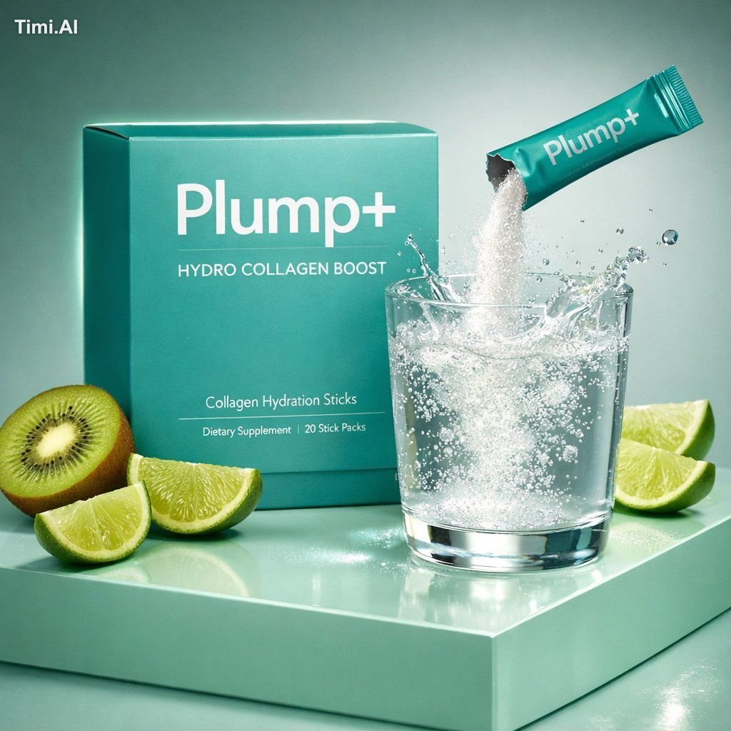 Ultra-realistic commercial product photography of a collagen
