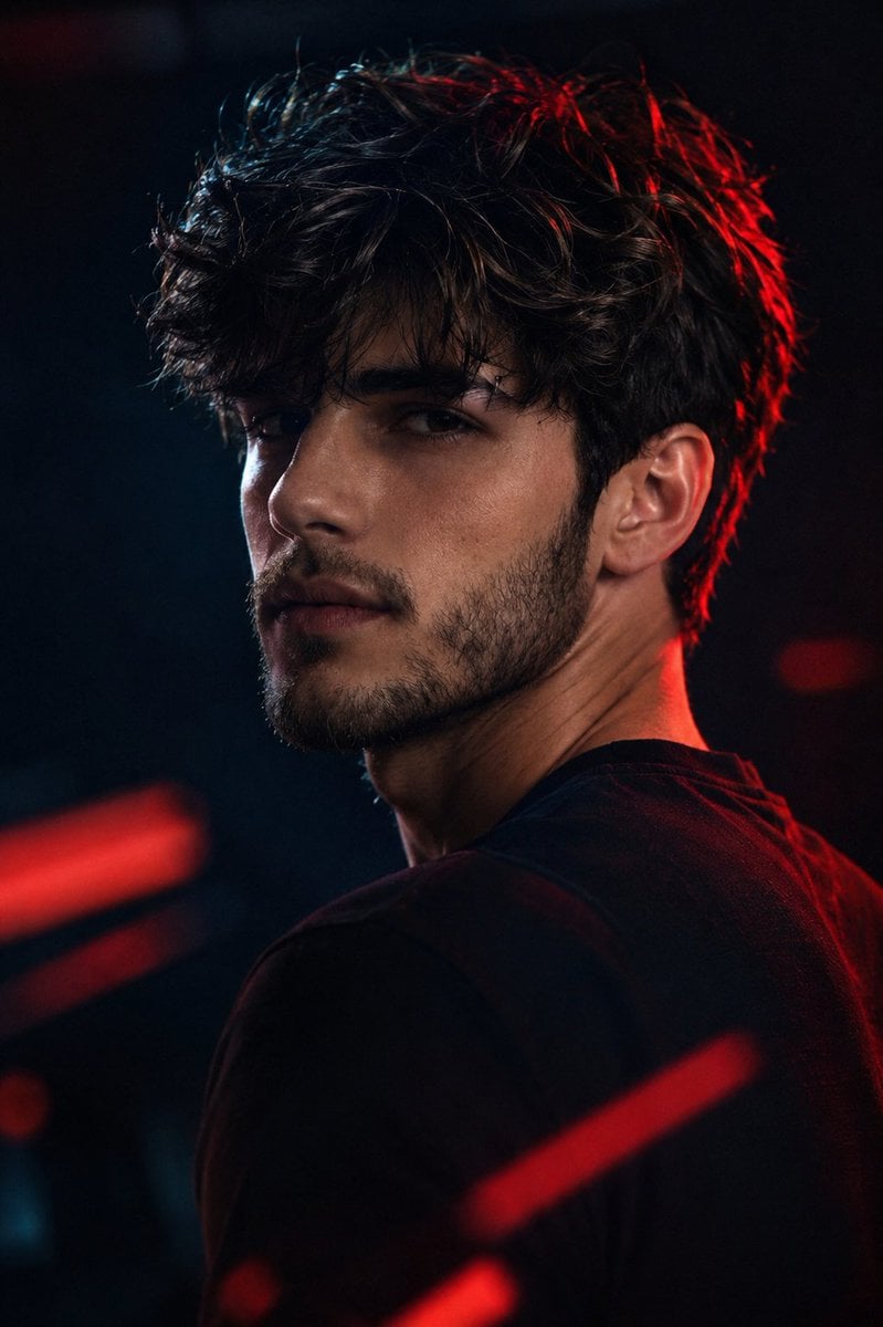 Ultra-realistic cinematic portrait of Arthur Ferreira, prese