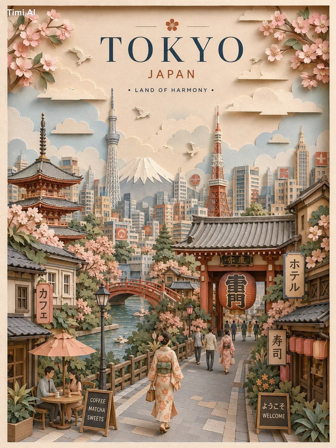 Create a highly detailed vertical travel poster in an elegan