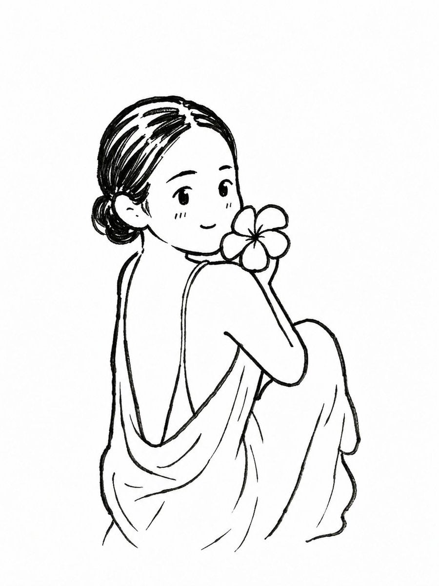 Transform the uploaded photo into a cute black-and-white han