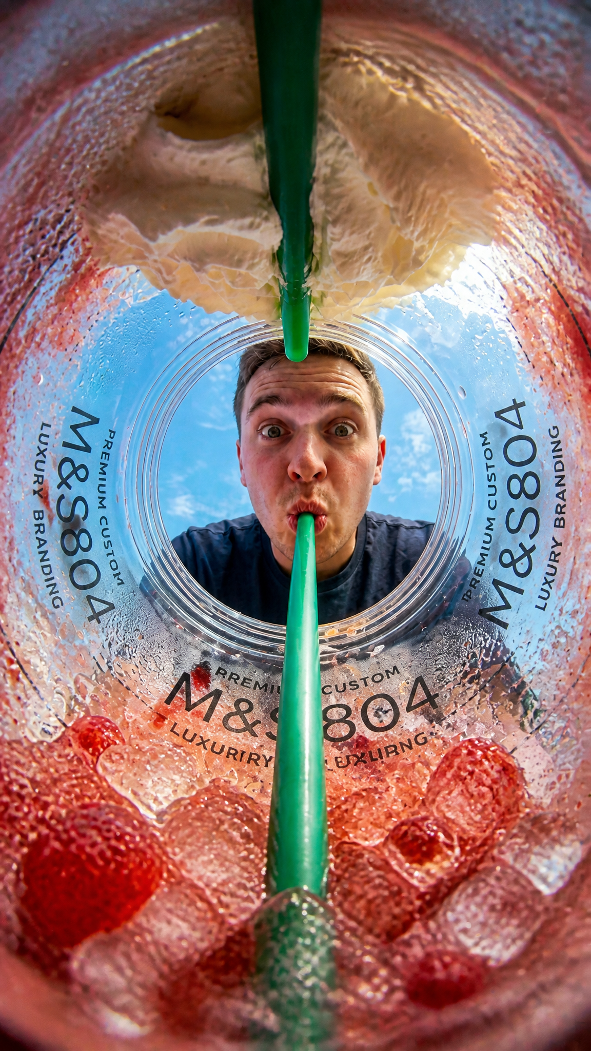 { "prompt": "POV from inside an M&S804 strawberry frappucci
