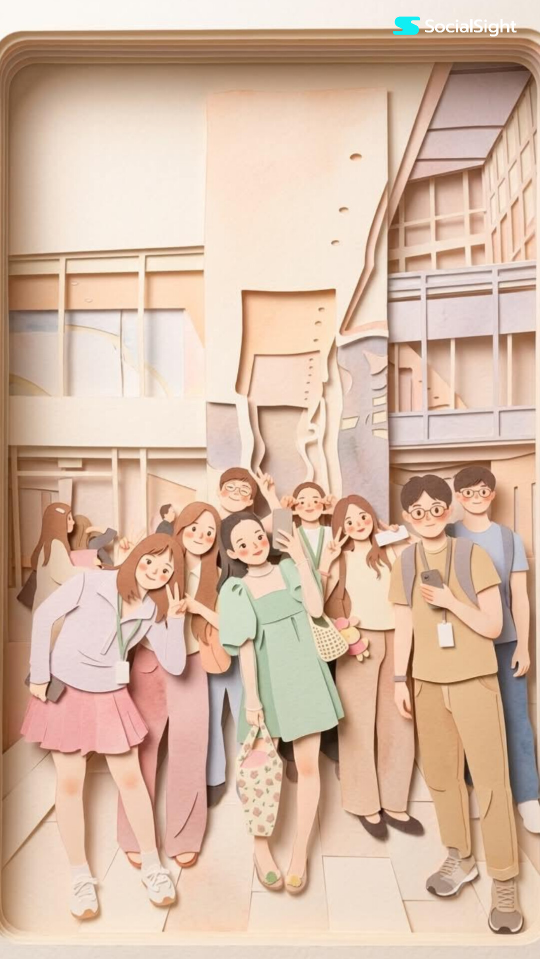 Transform this image into a soft, layered papercraft illustr