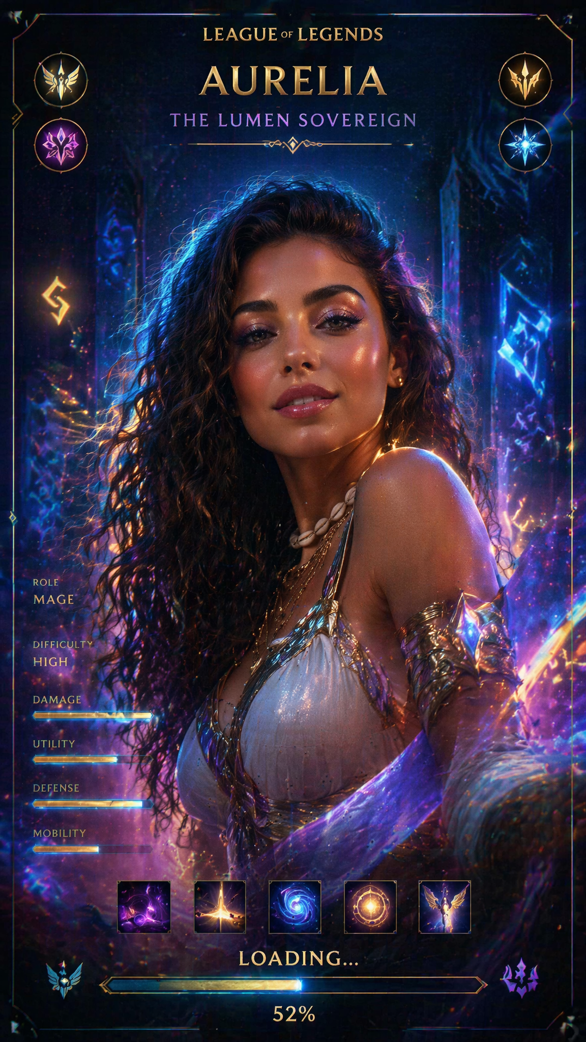 Cinematic League of Legends champion loading screen, ultra-r