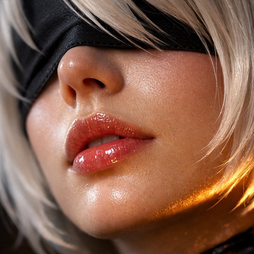 2B, facies in proximo, elegantia mechanica et desiderium tac