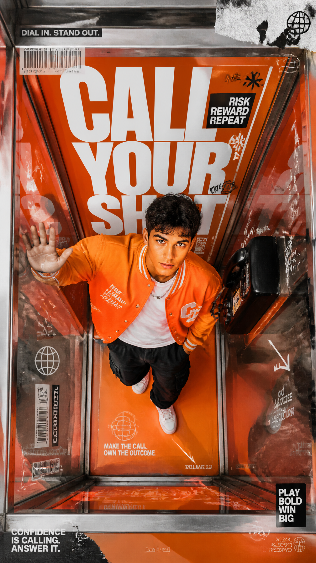 A premium 9:16 streetwear editorial advertising poster.Main 