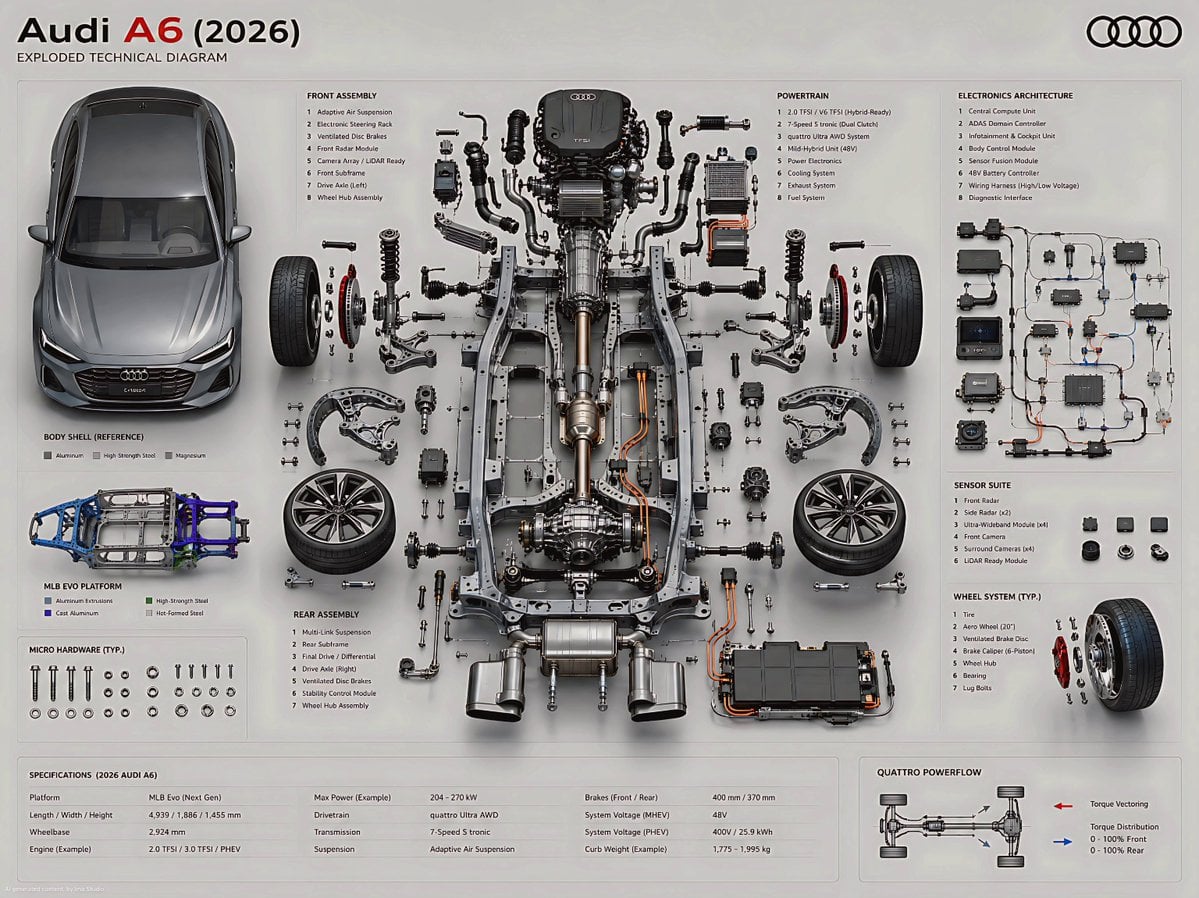 Create an ultra-high fidelity exploded technical diagram of
