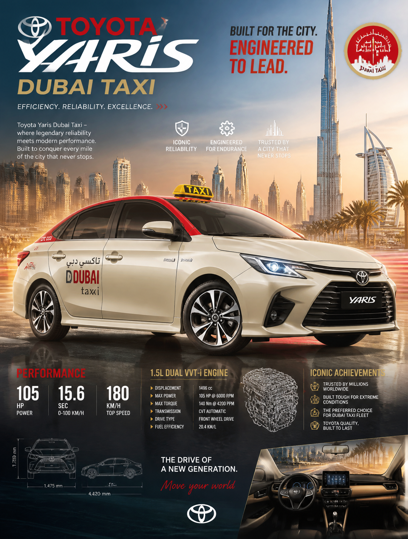 Create an epic premium automotive poster of
Toyota Yaris -