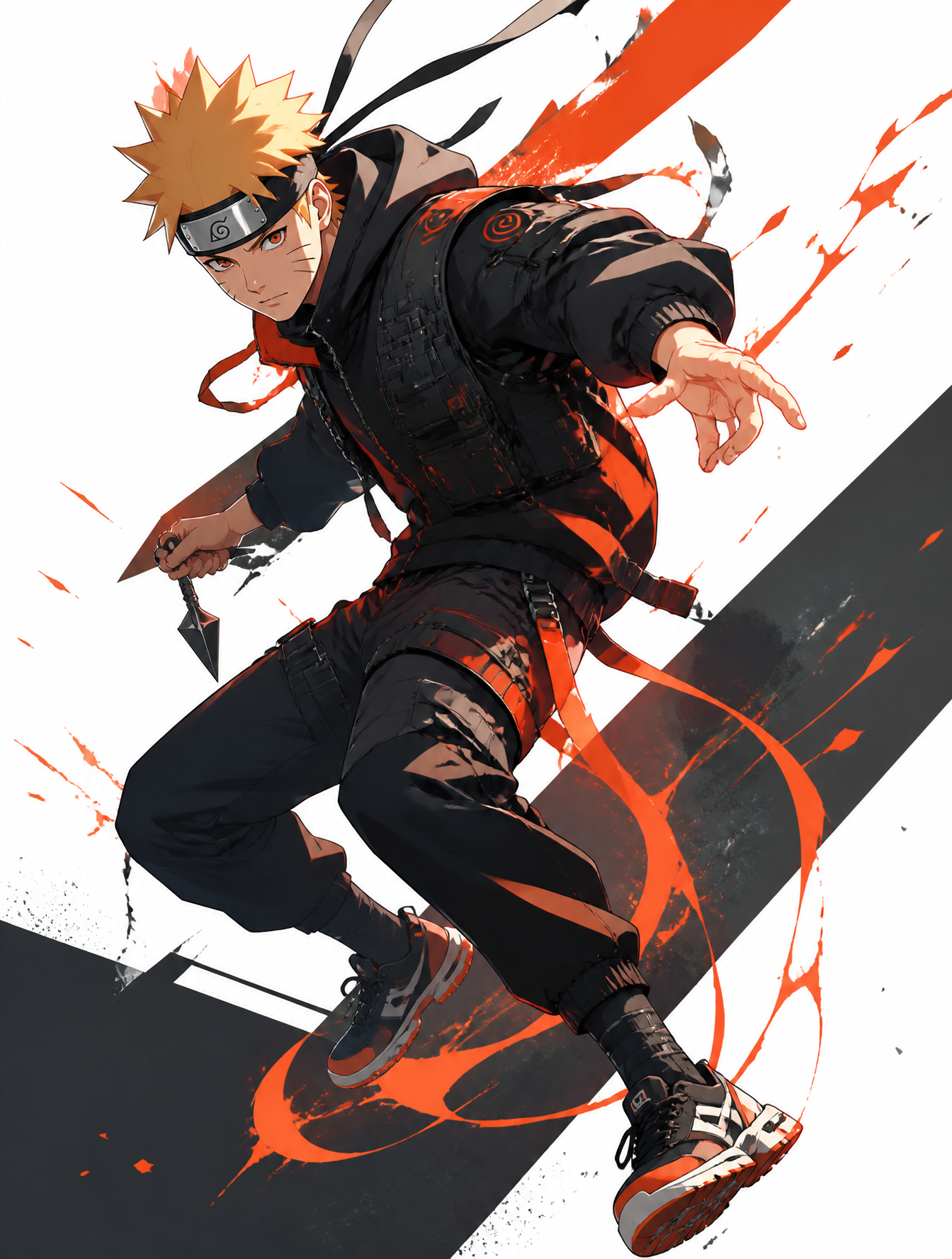 角色主体
以现代街头机能风重塑 [character_name]，完整保留来自 [franchise] 的核心视觉特征。