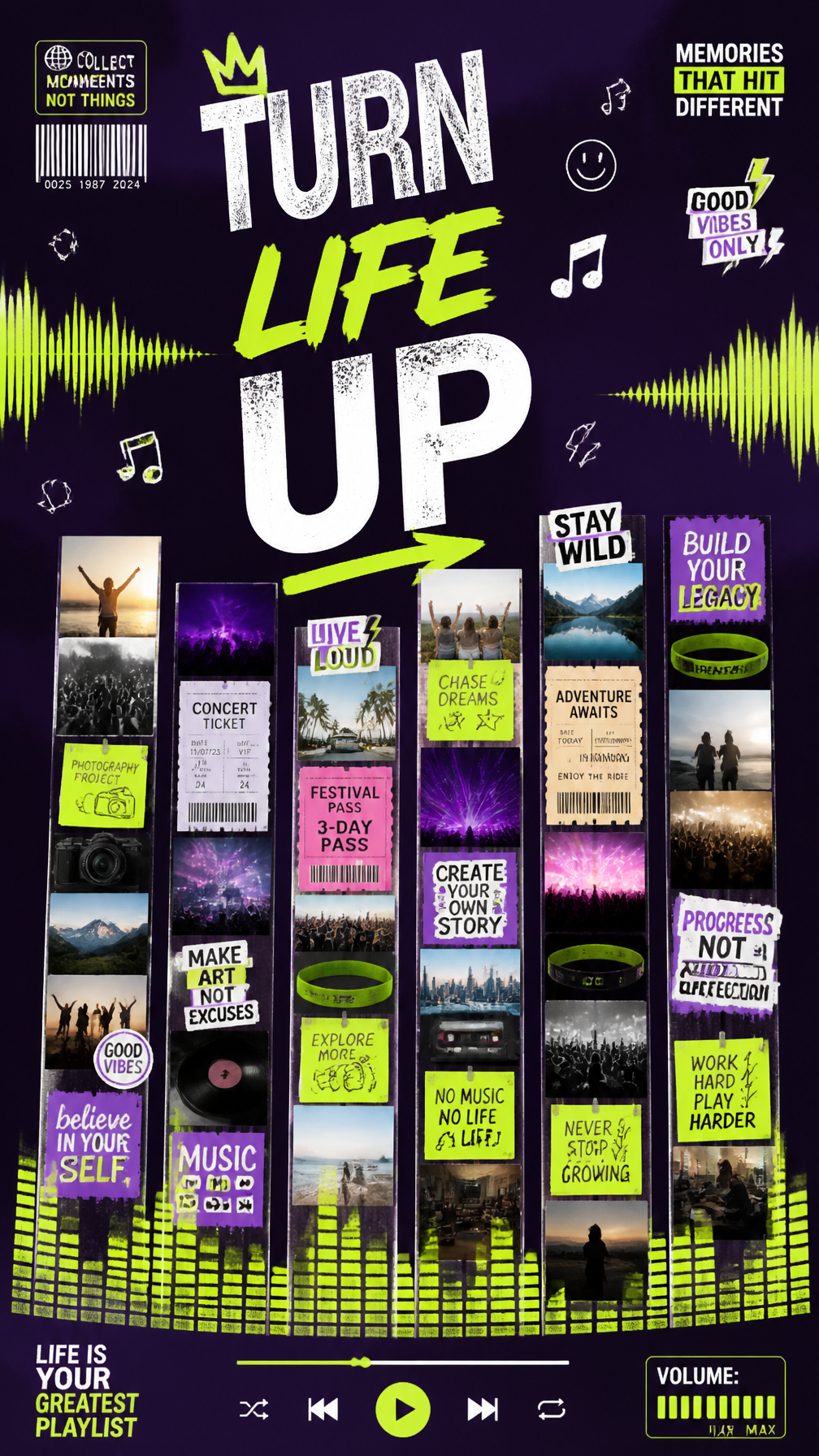 A premium 9:16 youth-culture advertising poster.Main Subject