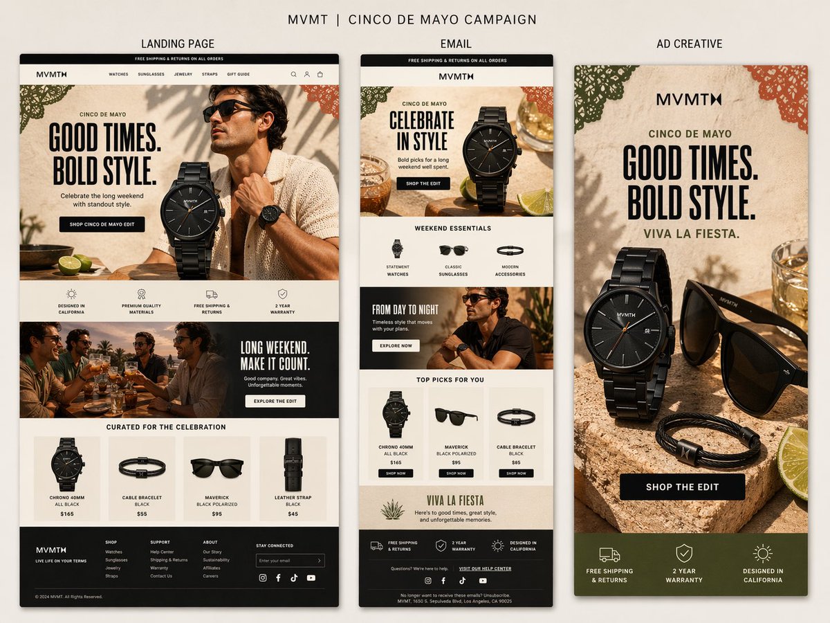 Create a premium presentation-style campaign board for MVMT’
