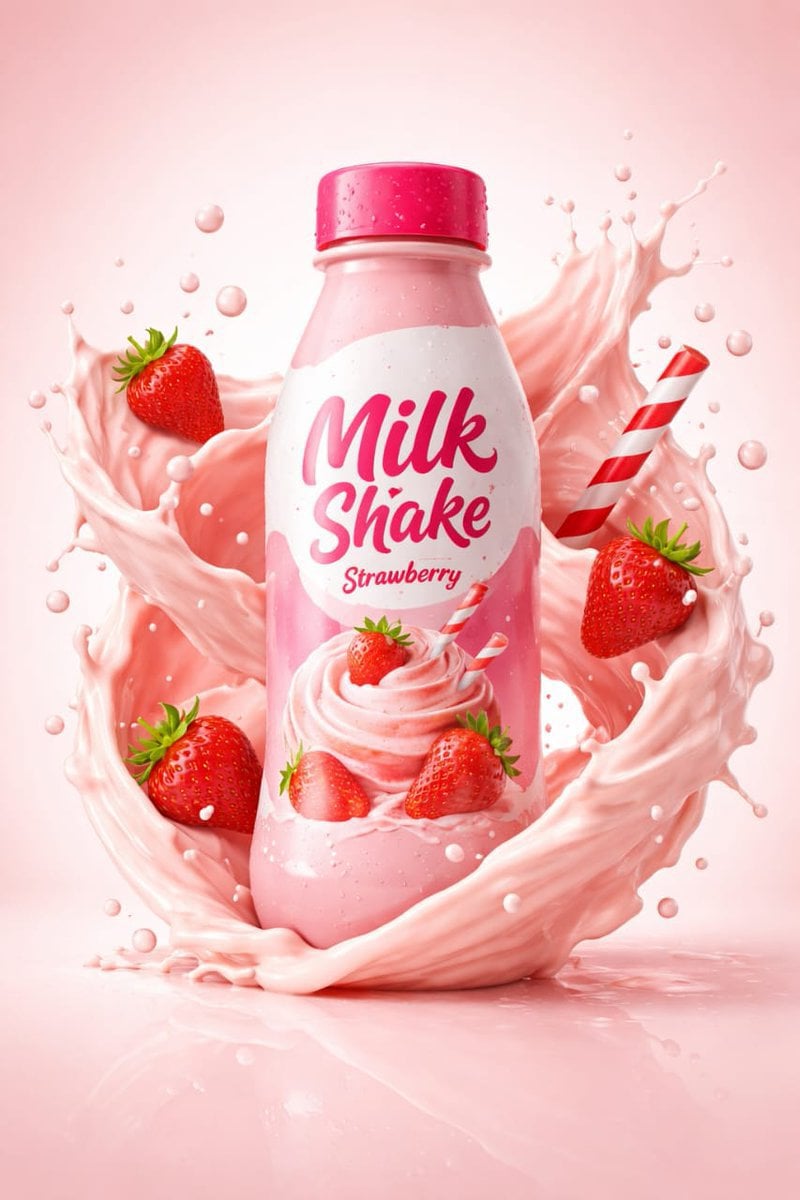 Professional studio product photography of a [Milk Shake Bot