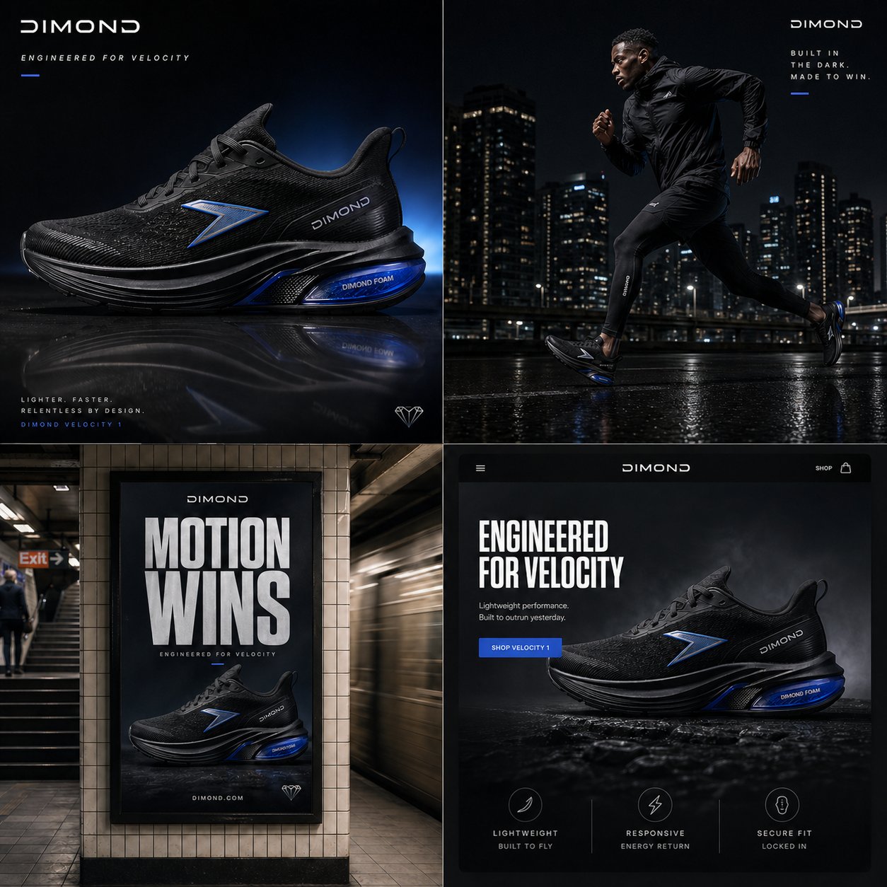 Create a premium ecommerce campaign board for a fictional pe