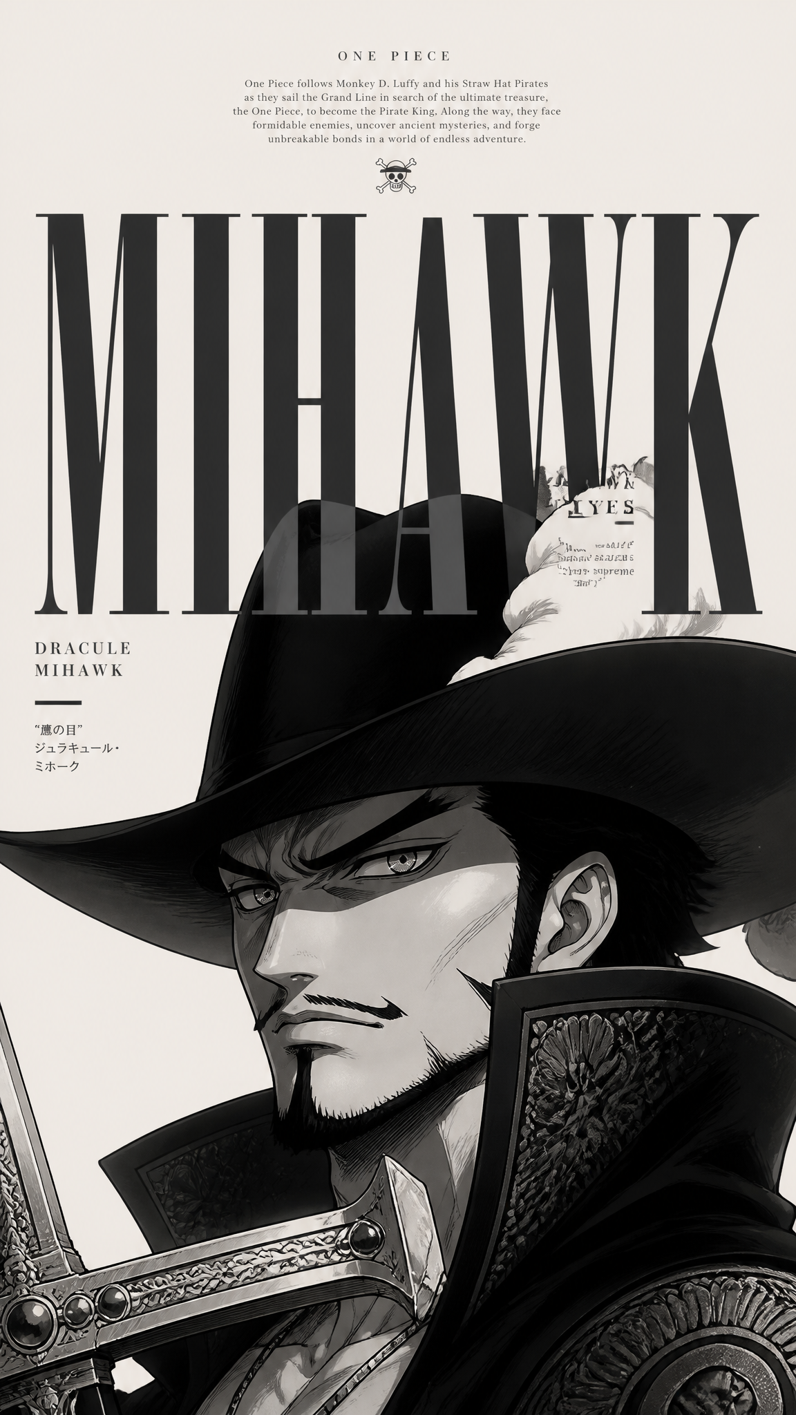 Minimalist editorial poster design featuring **[character na
