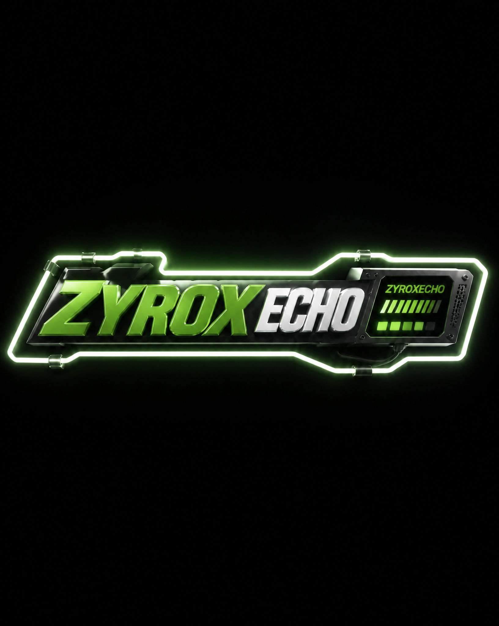CREATE A ZYROX ECHO LOGO TAKE THAT IMAGE AS A REFERRENCE EX