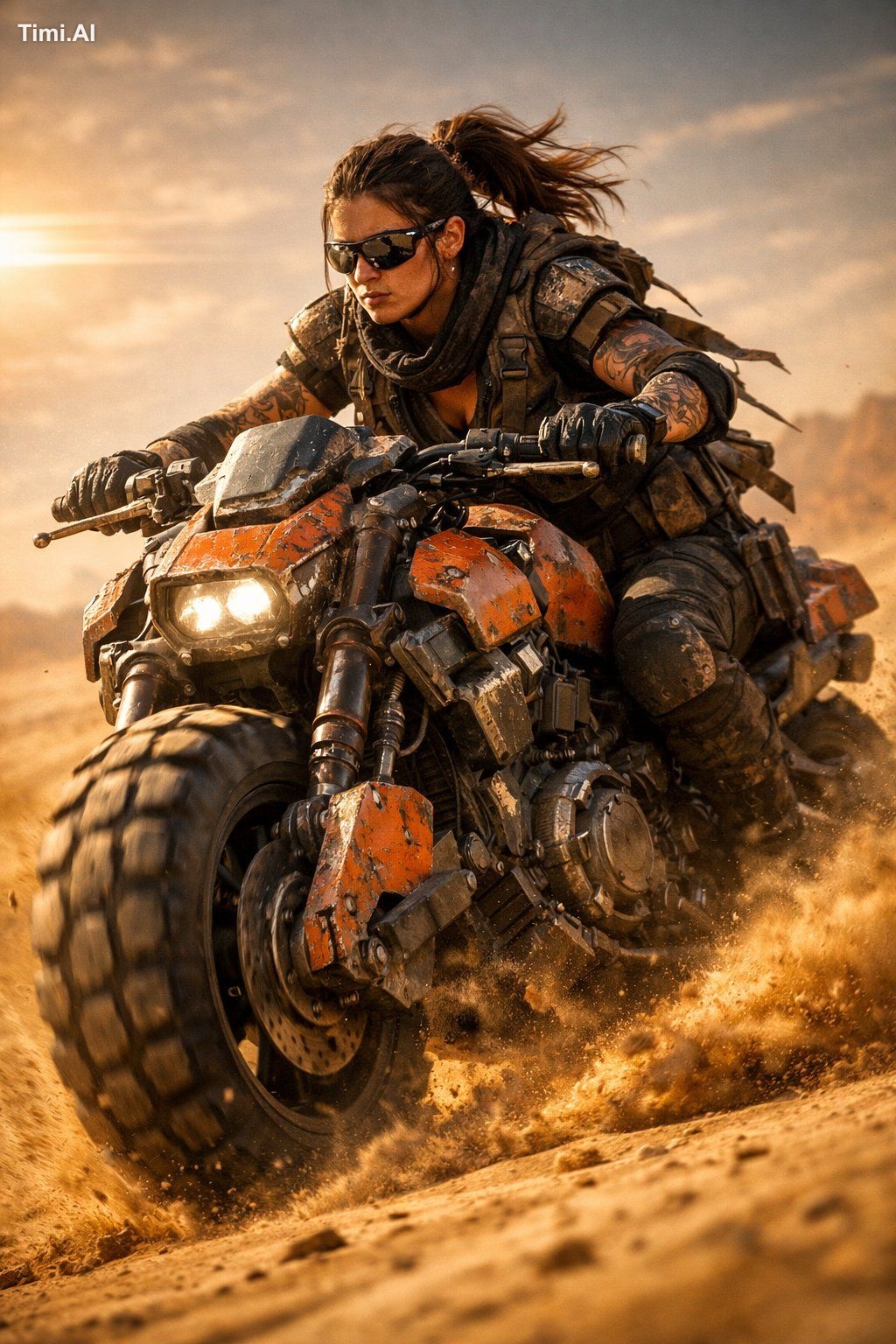 Use the uploaded picture to create a cinematic sci-fi scene