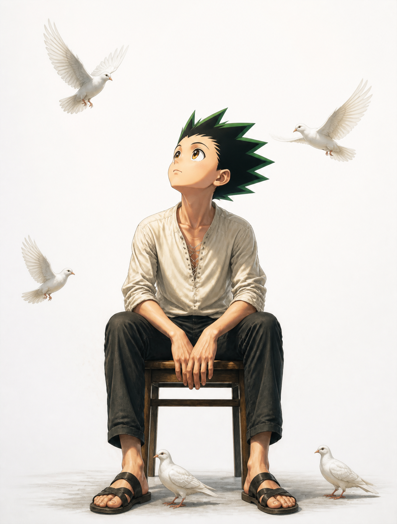 dont make a lot of birds and make the birds white not black 