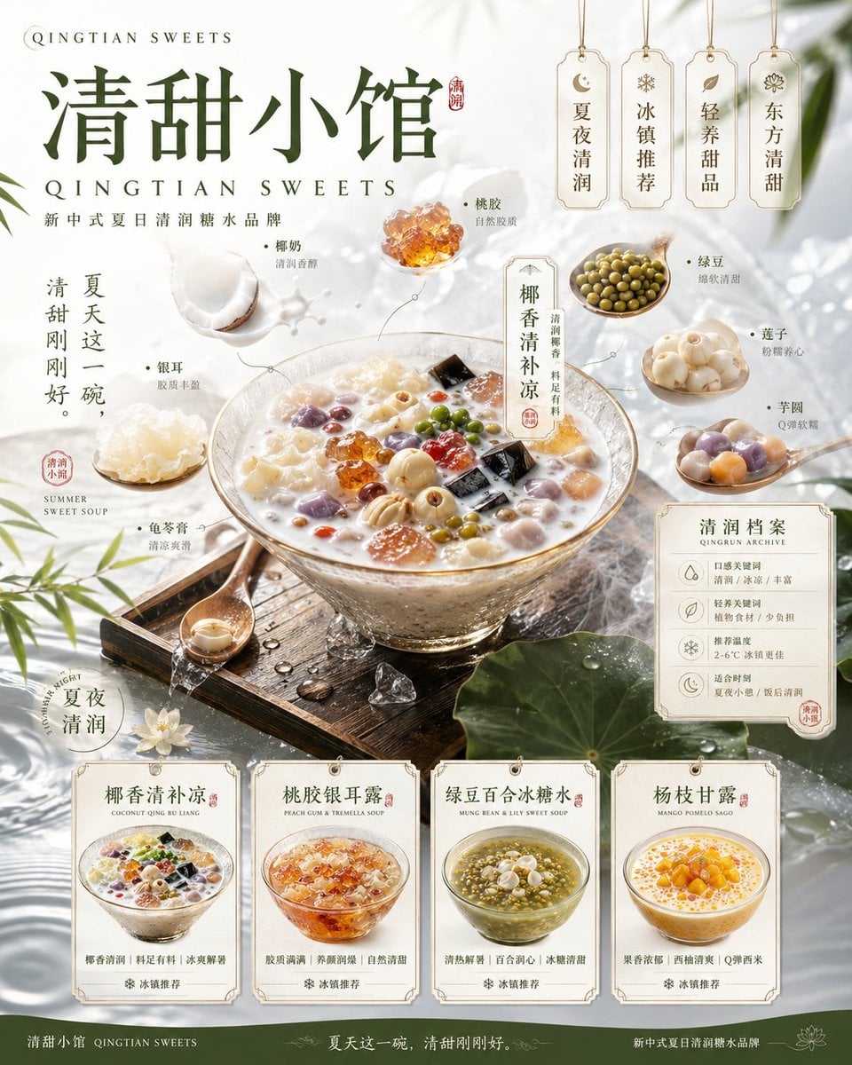 请根据以下品牌信息，创作一套高完成度、具有统一视觉系统的「4张品牌视觉提案」。

注意：
这不是一张四宫格拼图，也不是把