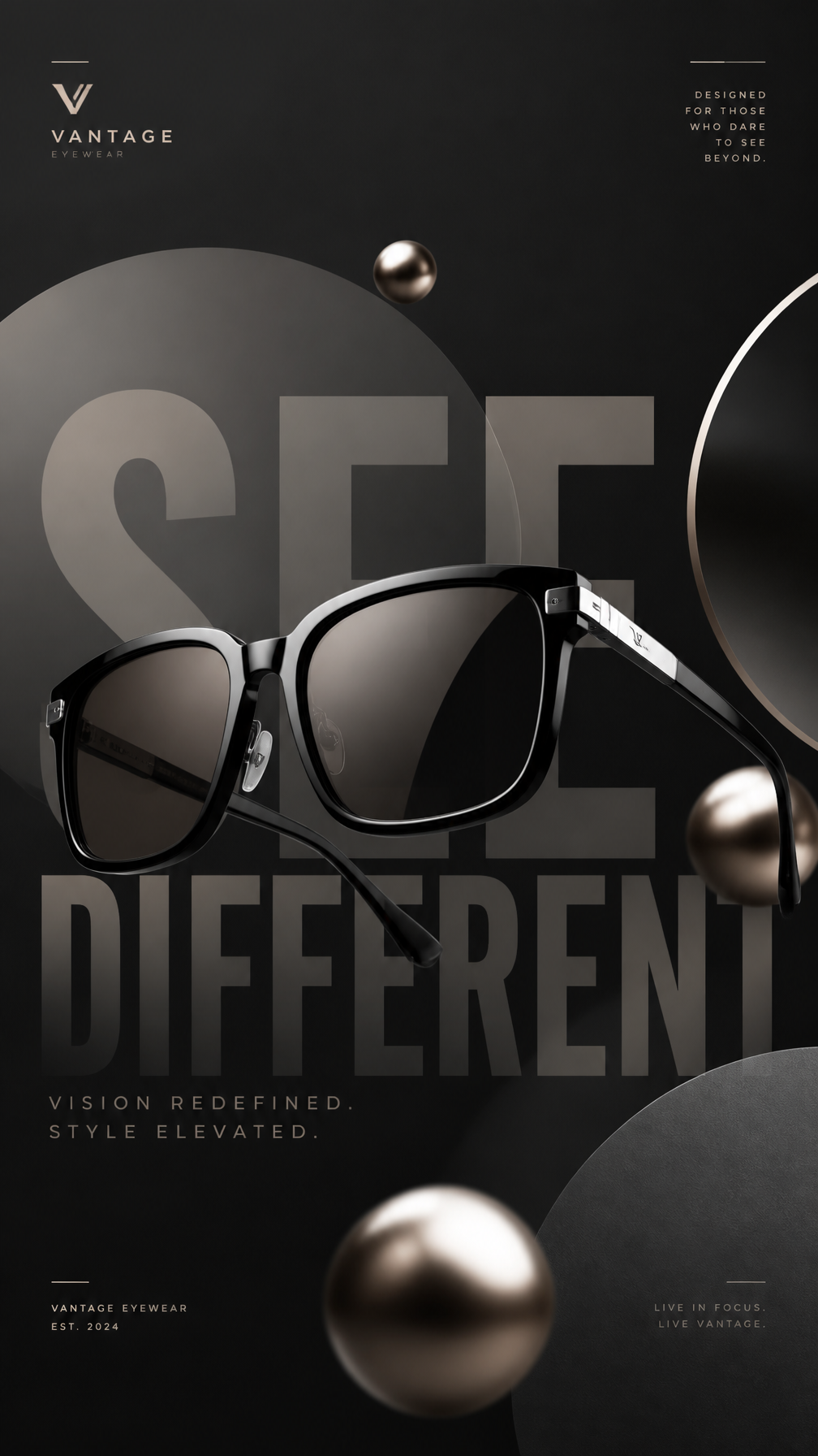A premium commercial advertising poster for a modern luxury 