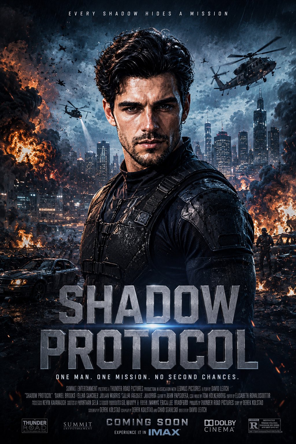 Create an epic Hollywood blockbuster movie poster featuring 