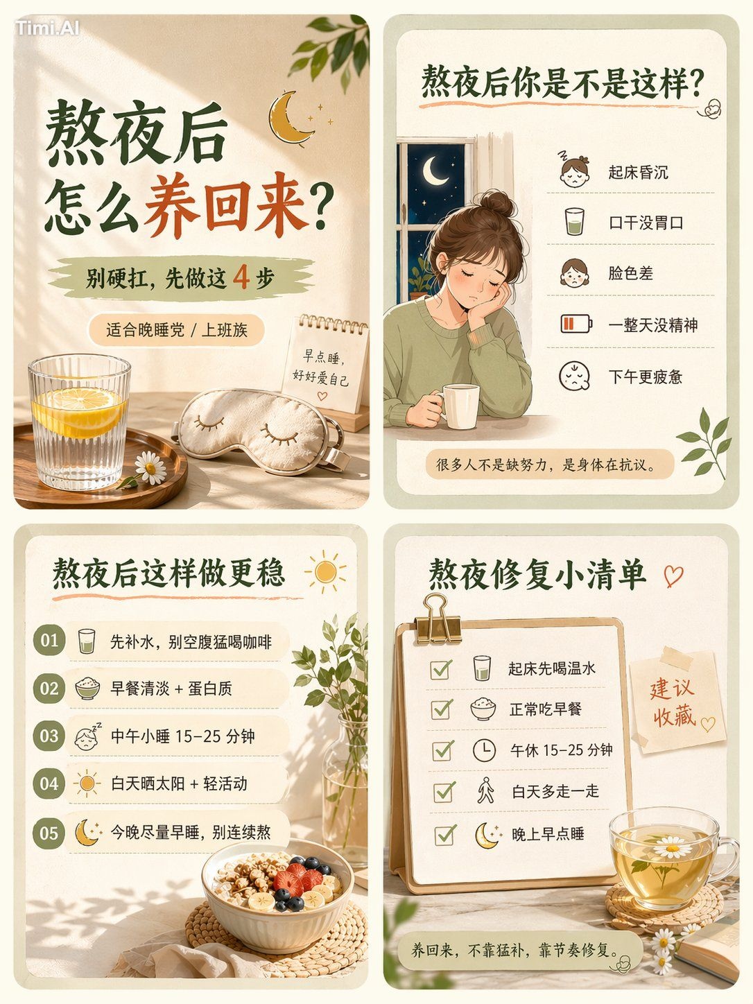 请生成一张适合小红书发布的“养生赛道”图文内容母版大图。
【主题规则】
本次主题为:【这里写一句主题内容】。
如果