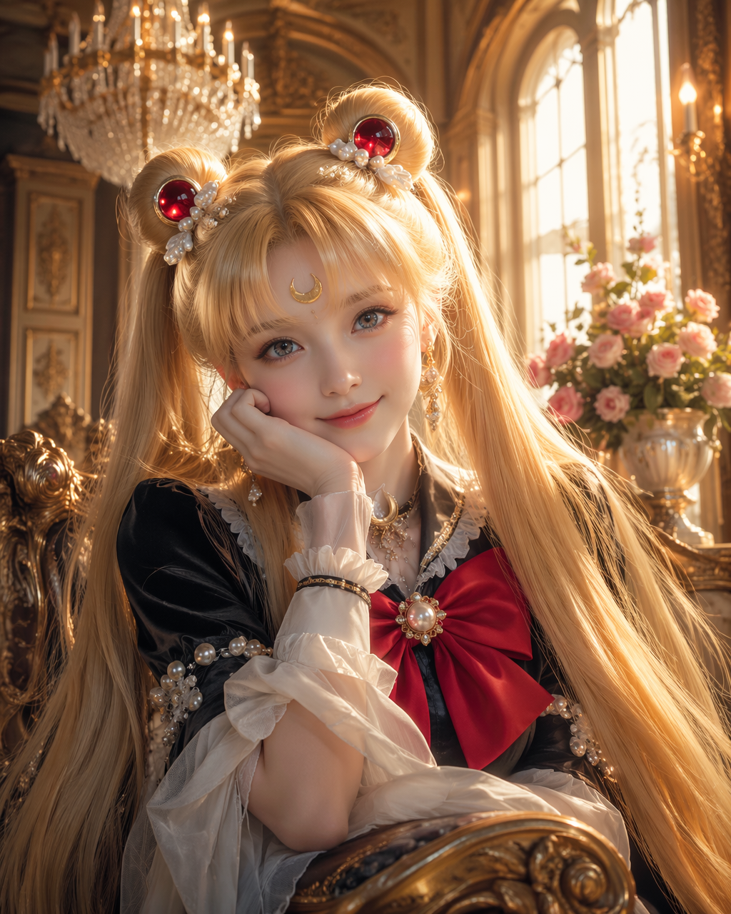 Vertical bust CG portrait, realistic live-action version of
