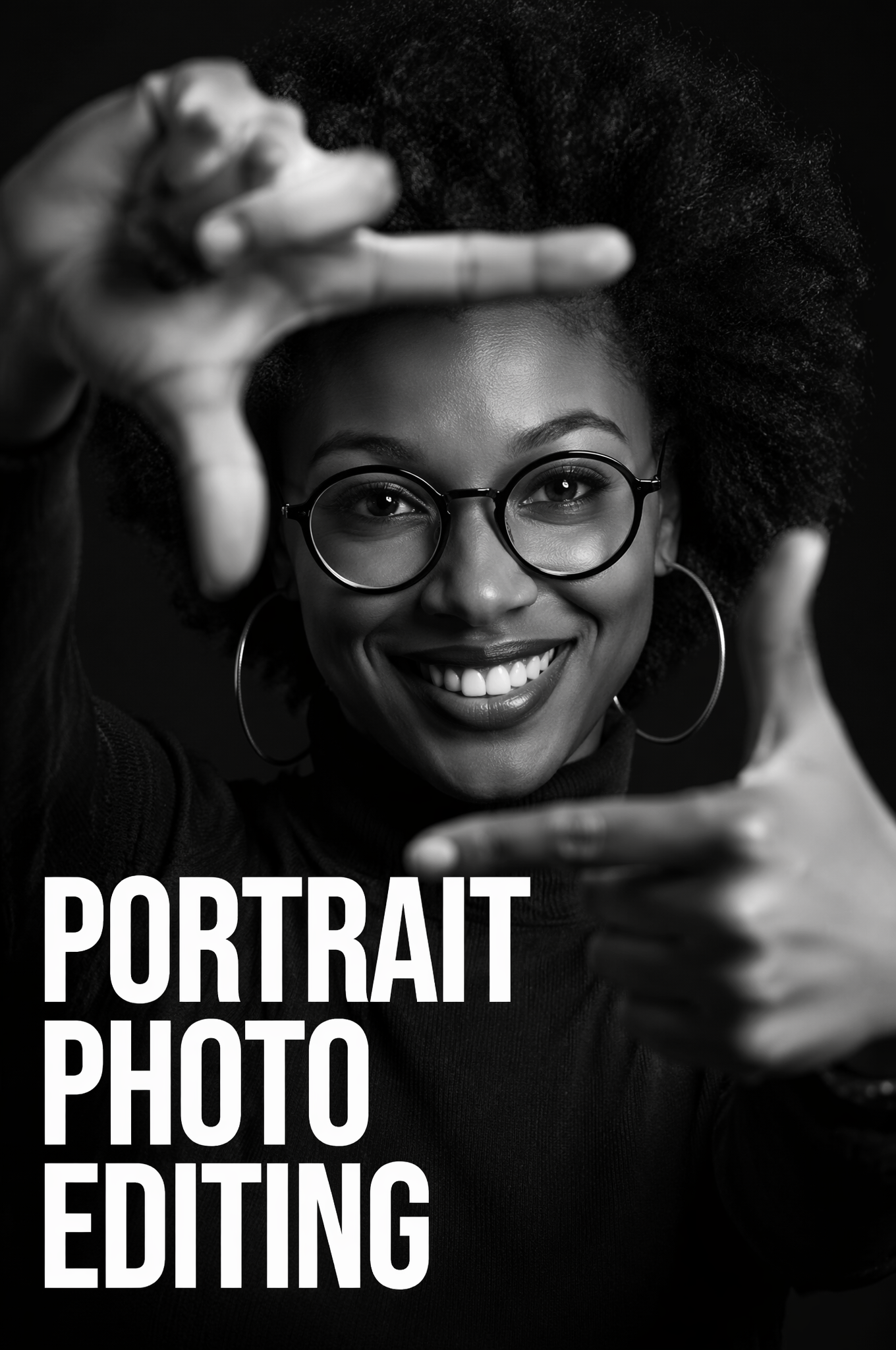 A powerful, high-contrast black and white studio portrait (2