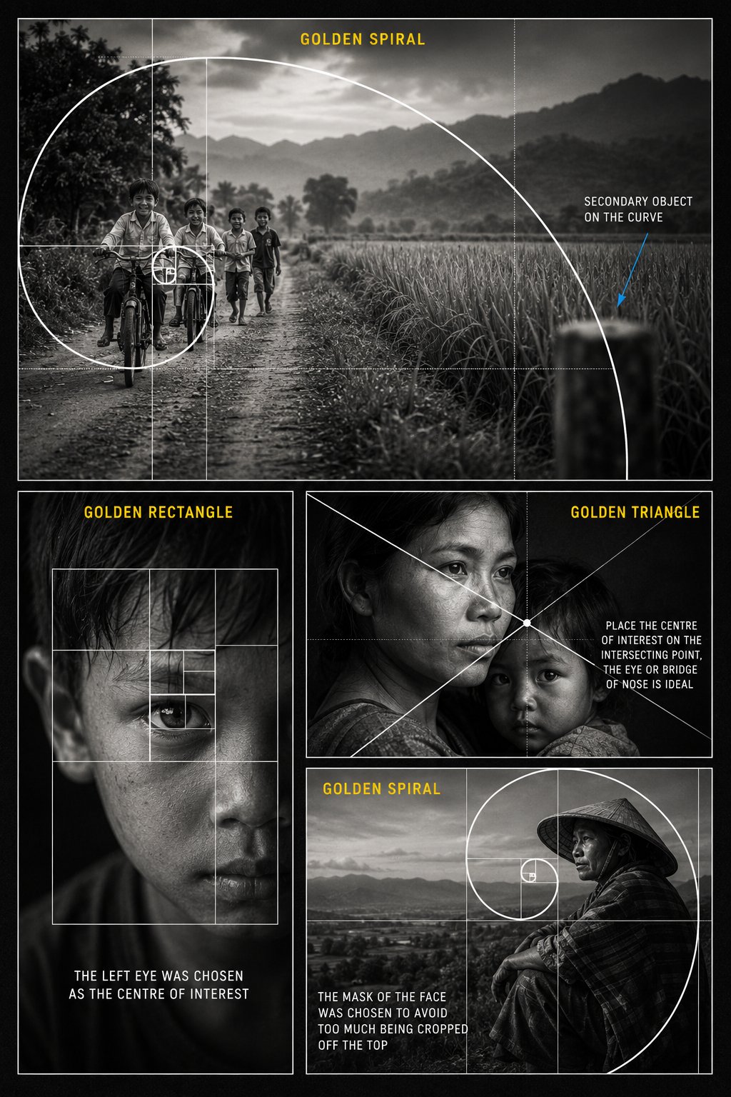 Create a premium black and white educational photography com