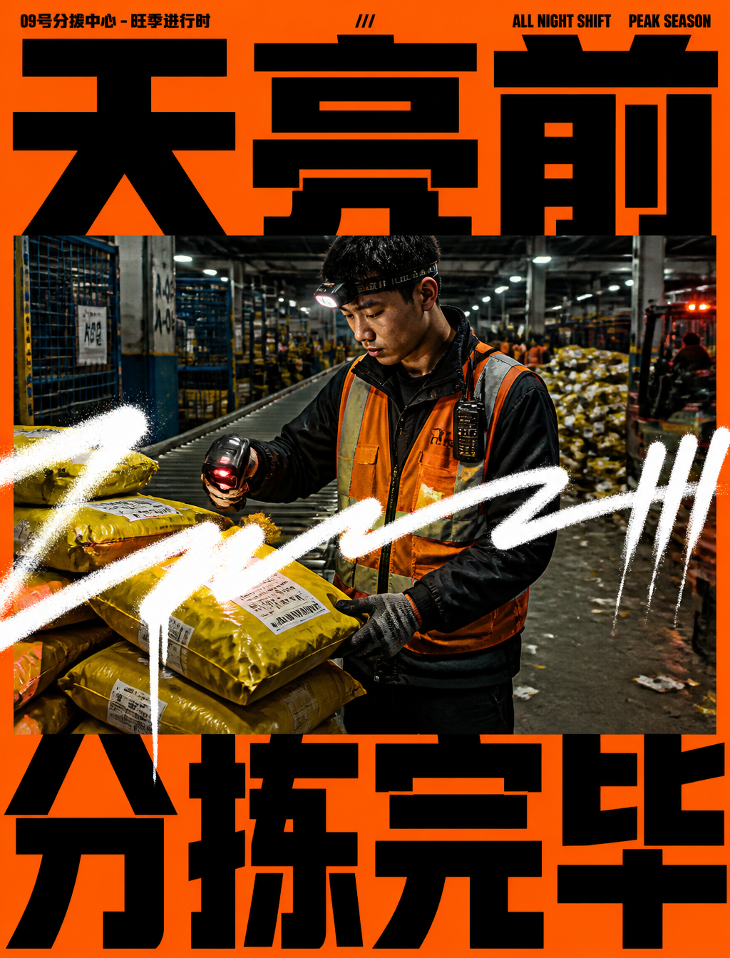 Use the "Neon Type Photo Scribble Poster" visual style as th