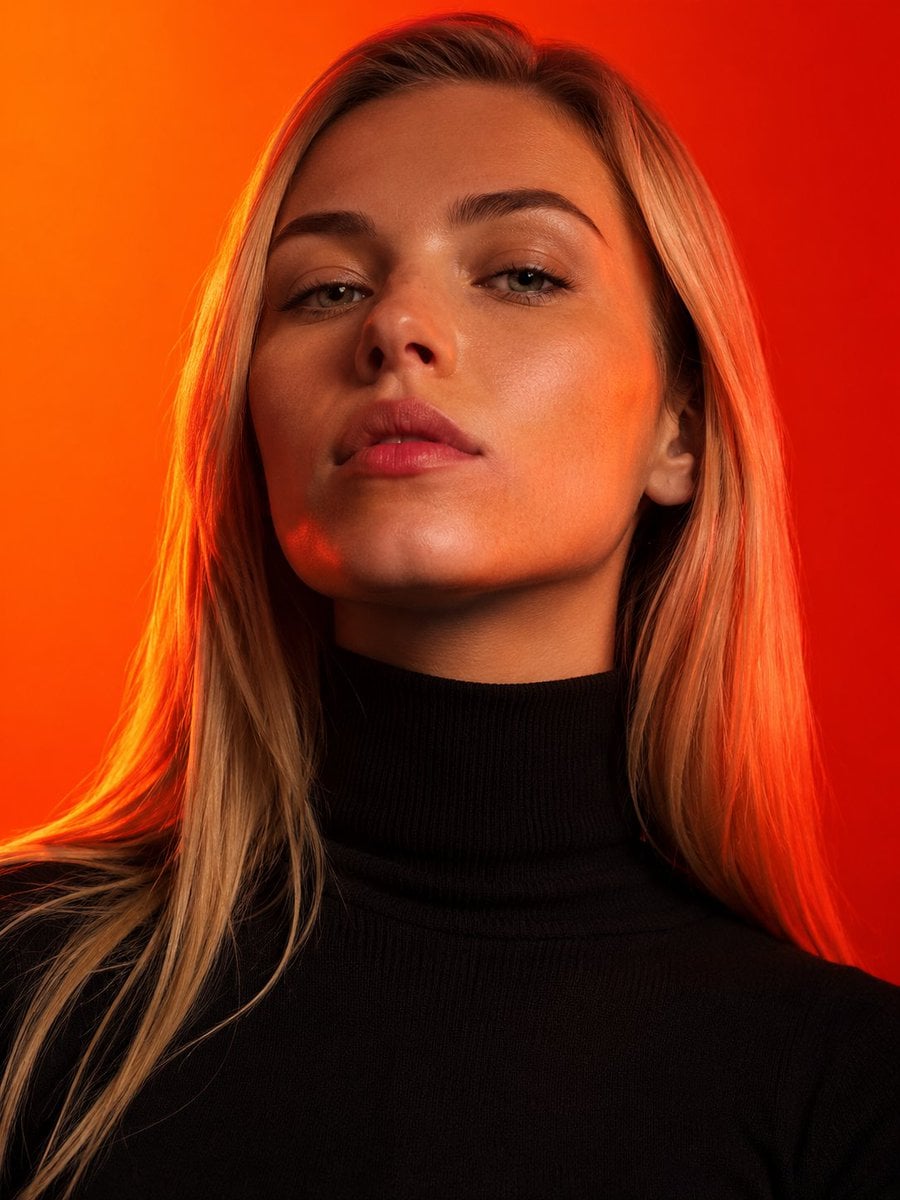 Ultra-photorealistic editorial fashion portrait of a beautif