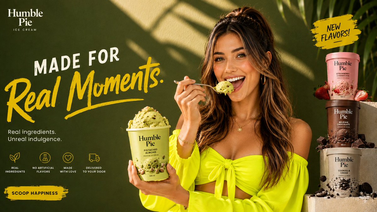 Prompt
Create a premium luxury ice cream advertisement for