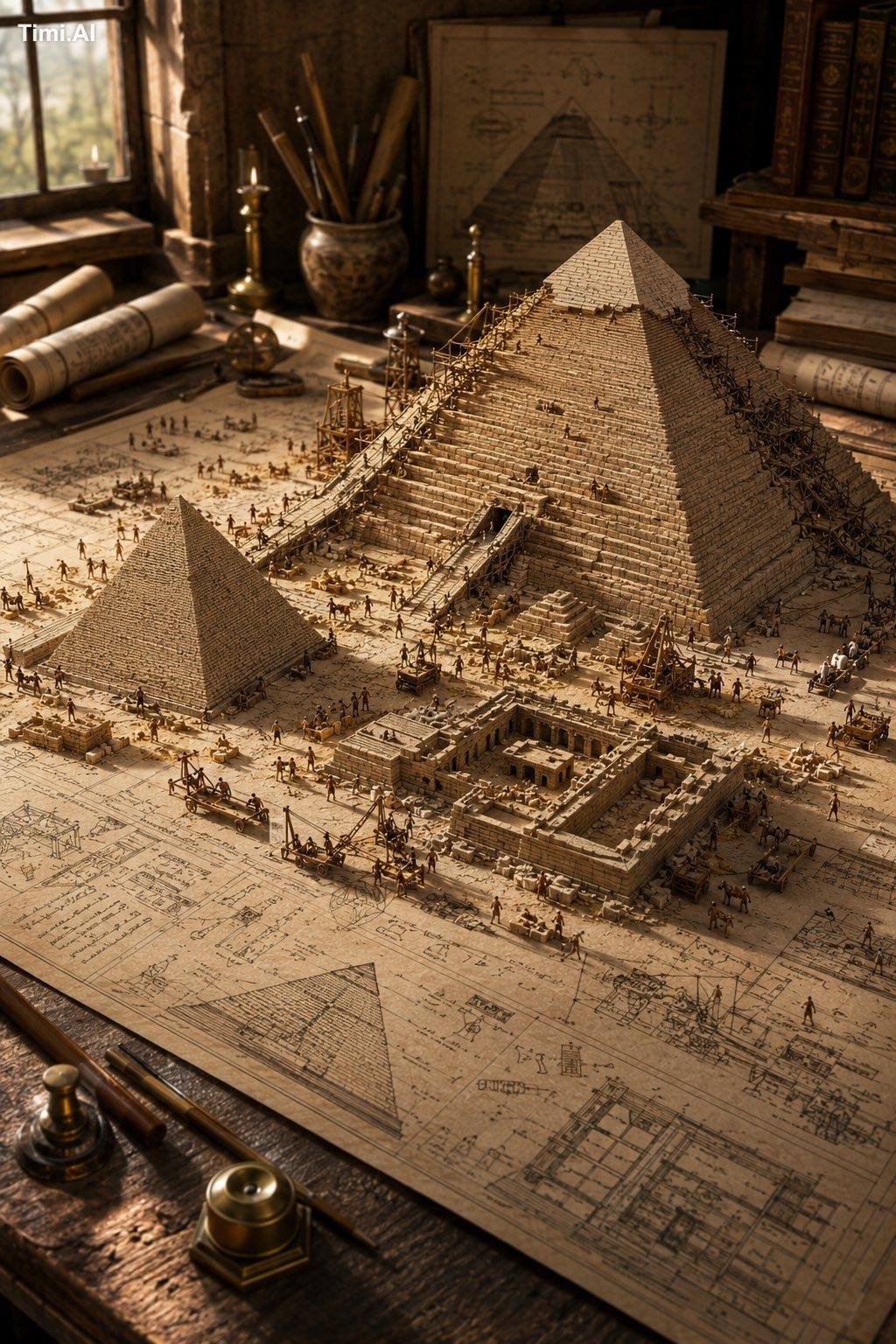 A highly detailed miniature diorama of an ancient civilizati