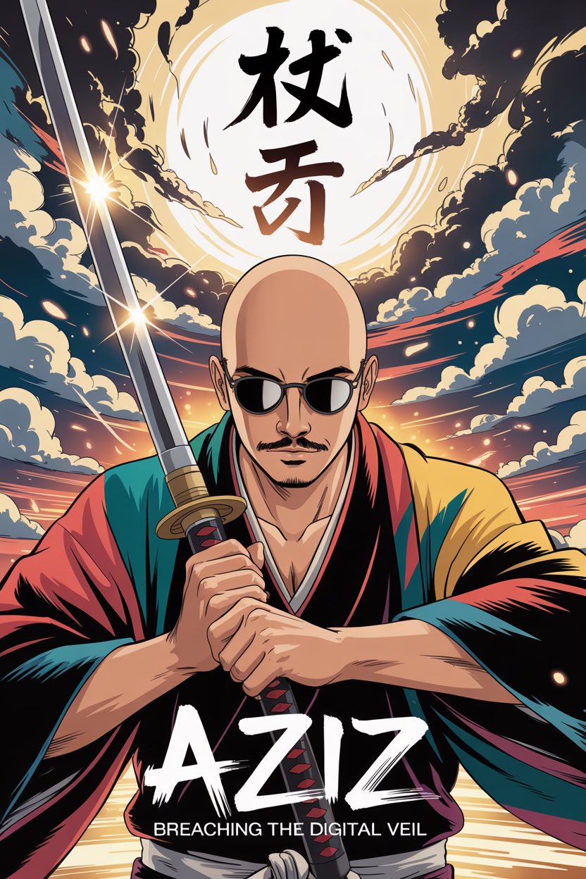 Create a digital anime/manga-style poster featuring a [young