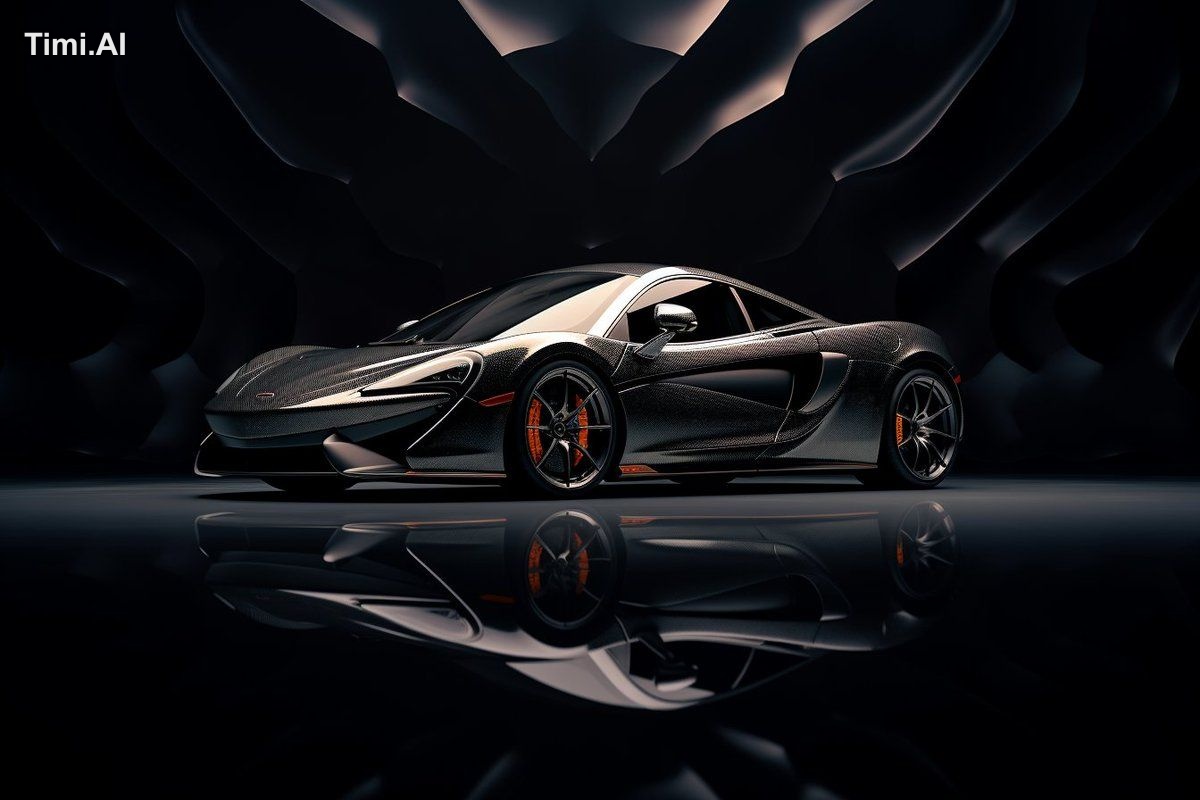 mclaren 600LT, side view, in the style of hasselblad 1600f,