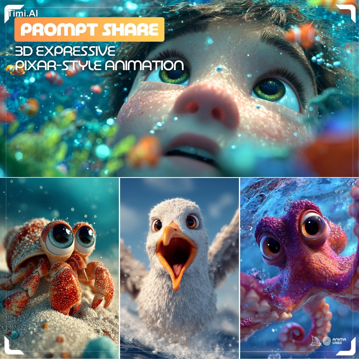 3D illustration, close up face, [sujet], big eyes, [action, 