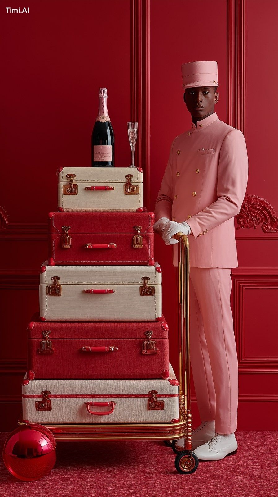 hotographie de produits luxueux présentant une pile de bagag