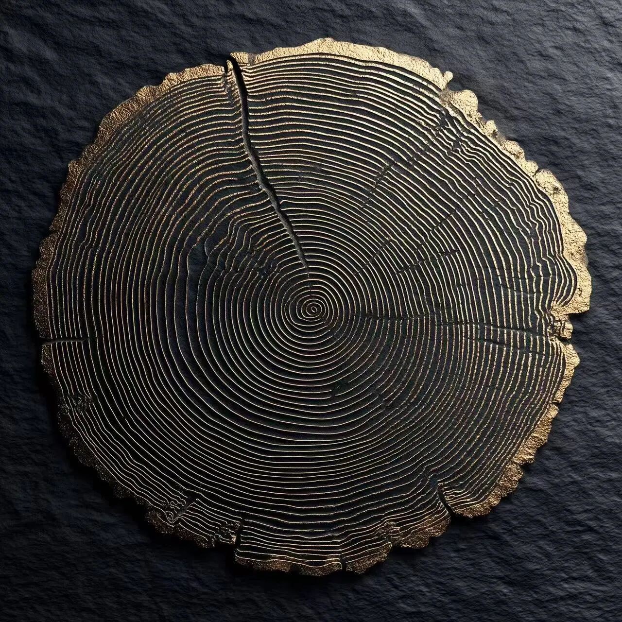 detailed artistic rendering of tree rings symbolizing wisdom