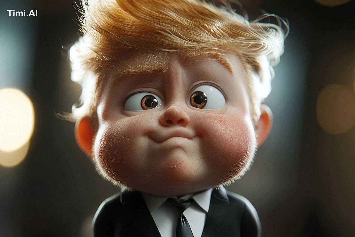 hyperrealistic [Subject] as a baby, caricature, exaggerated 