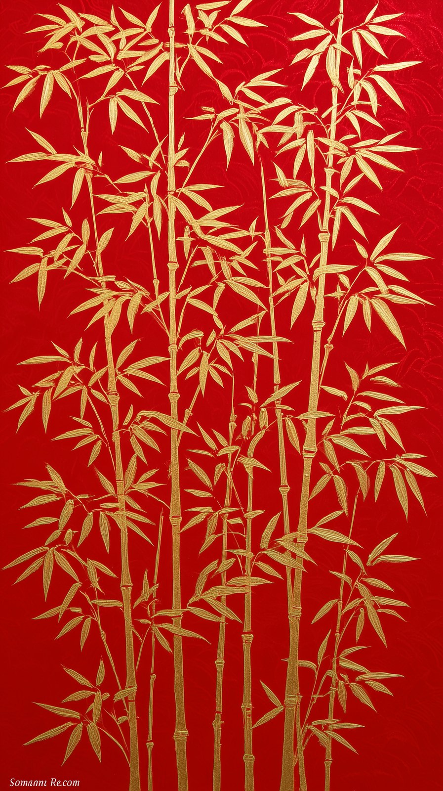 This is a decorative painting with a strong Oriental aesthet