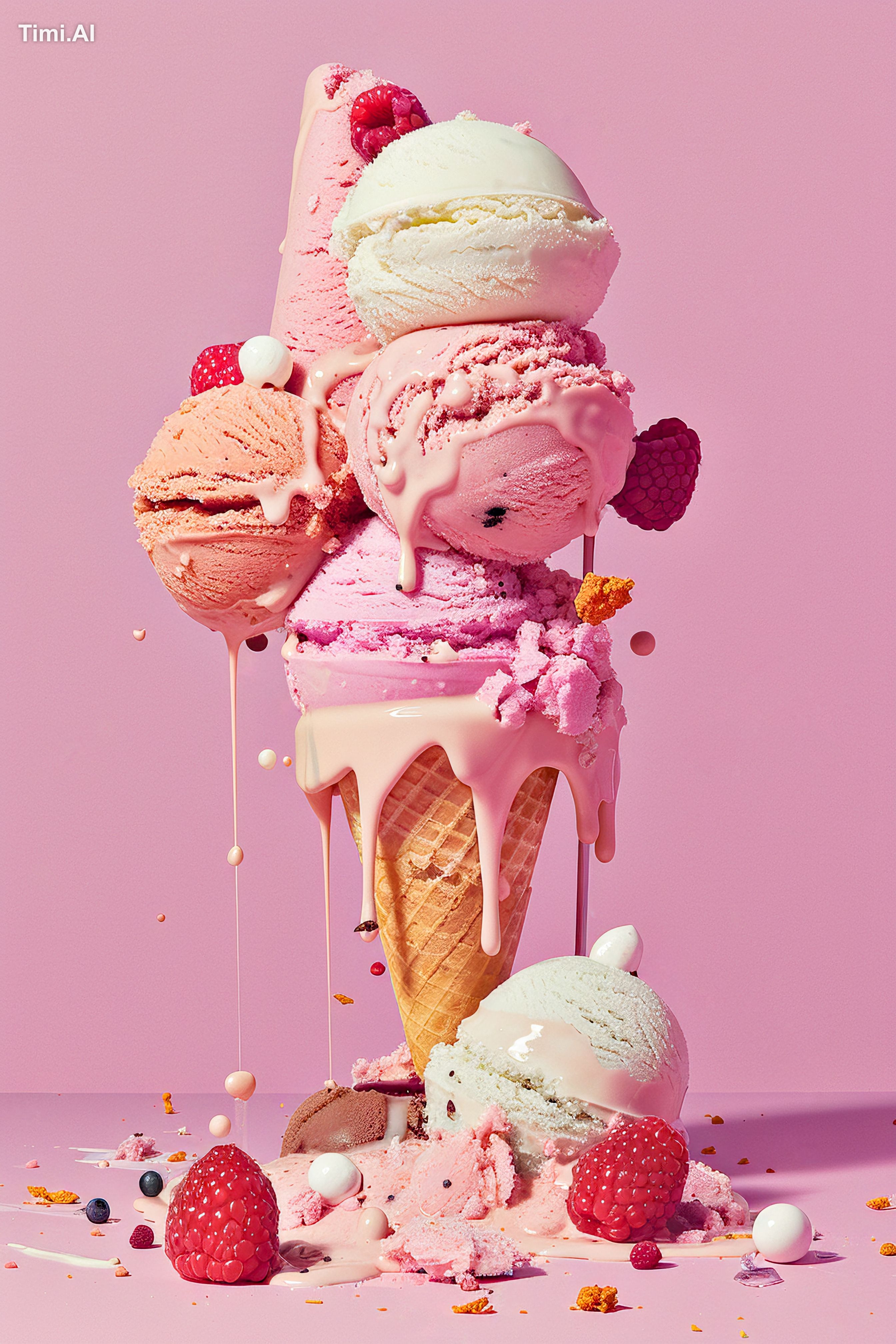 exotic and surrealistic ice cream photography , in a style o