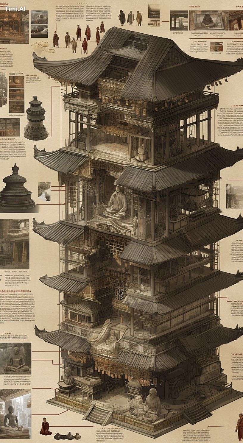 The ancient Chinese architectural structure of the Temple bu