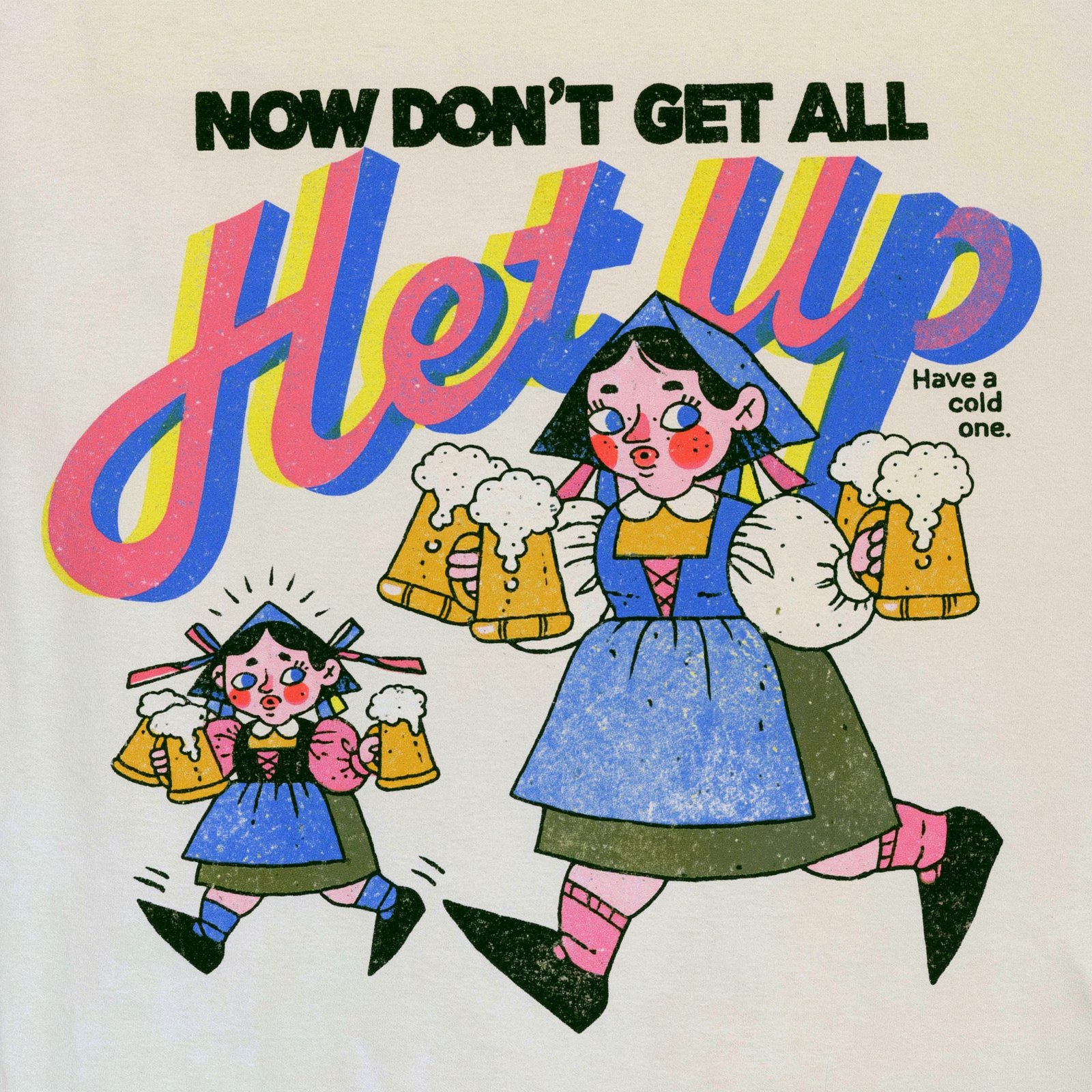 vintage Pennsylvania Dutch niche humor t-shirt graphic, asym