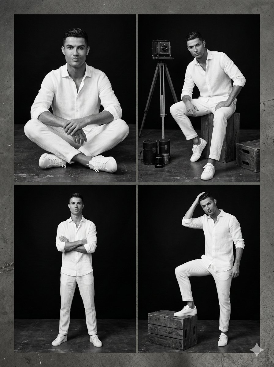 Ultra-realistic luxury fashion editorial photoshoot featurin