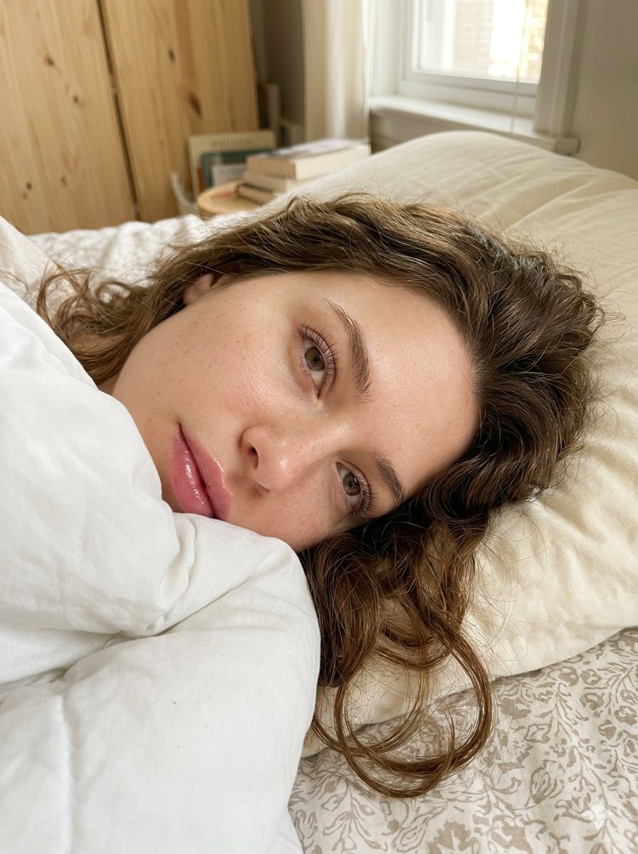 Ultra-realistic close-up smartphone selfie of a stunning you