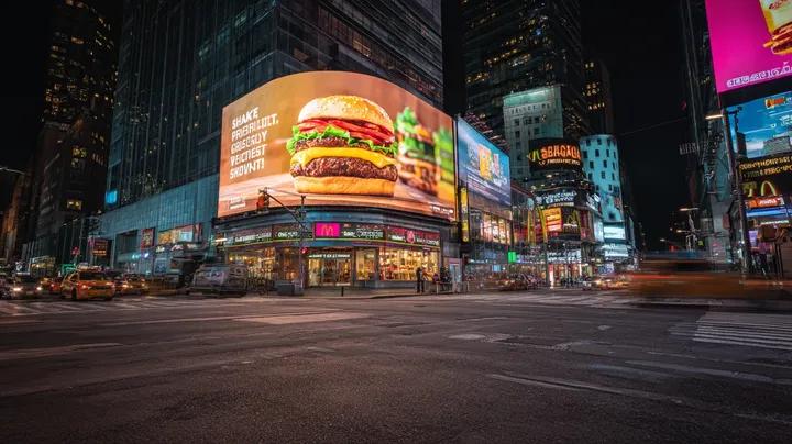 Ultra-realistic cinematic night cityscape inspired by Times 
