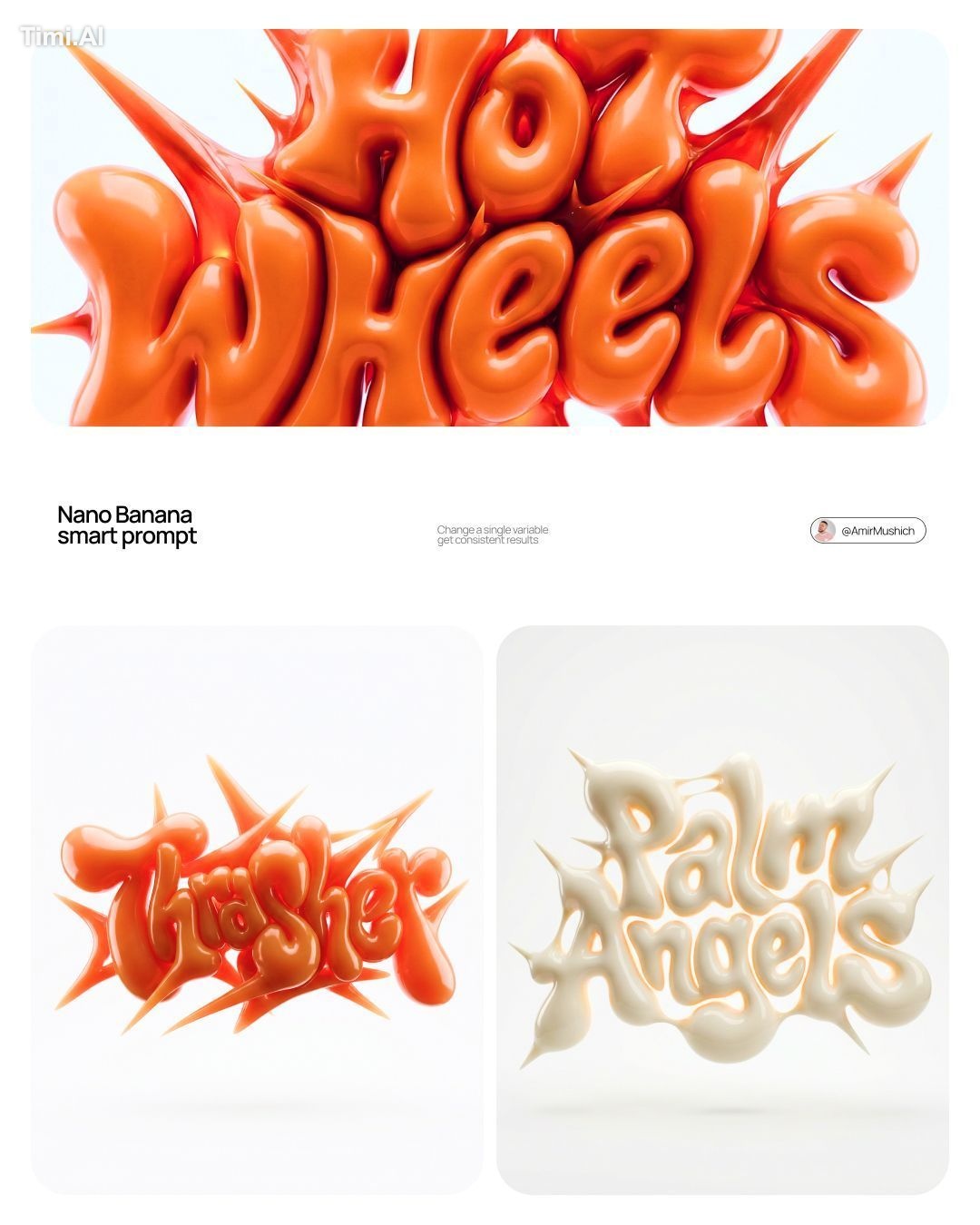 [BRAND NAME] | [COLOR]

Act as a 3D Type Designer and CGI Ar