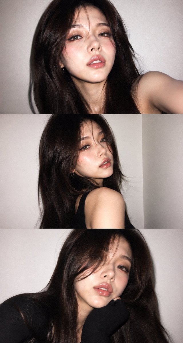 A vertical collage of three YZK photos. Using the uploaded s