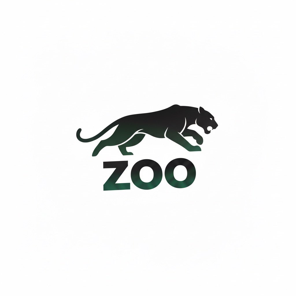 Create Minimal, flat 2D, negative space gradient, iconic log